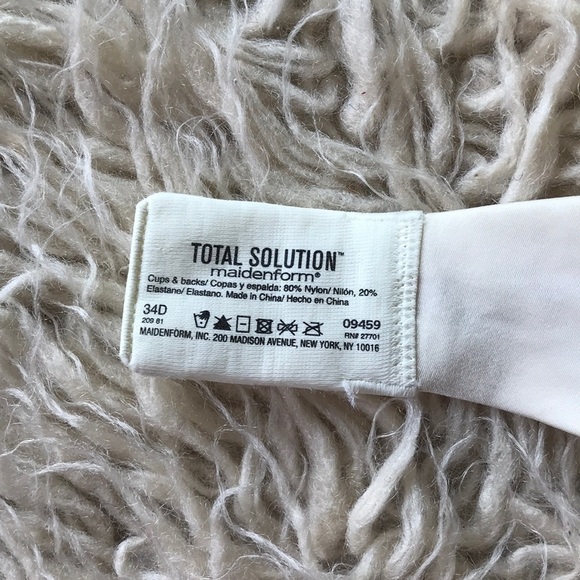 NEW Maidenform Total Solution Cream Floral Bra 34D - Picture 5 of 6